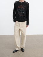 JCAESAR Side‑panel straight‑cut trousers