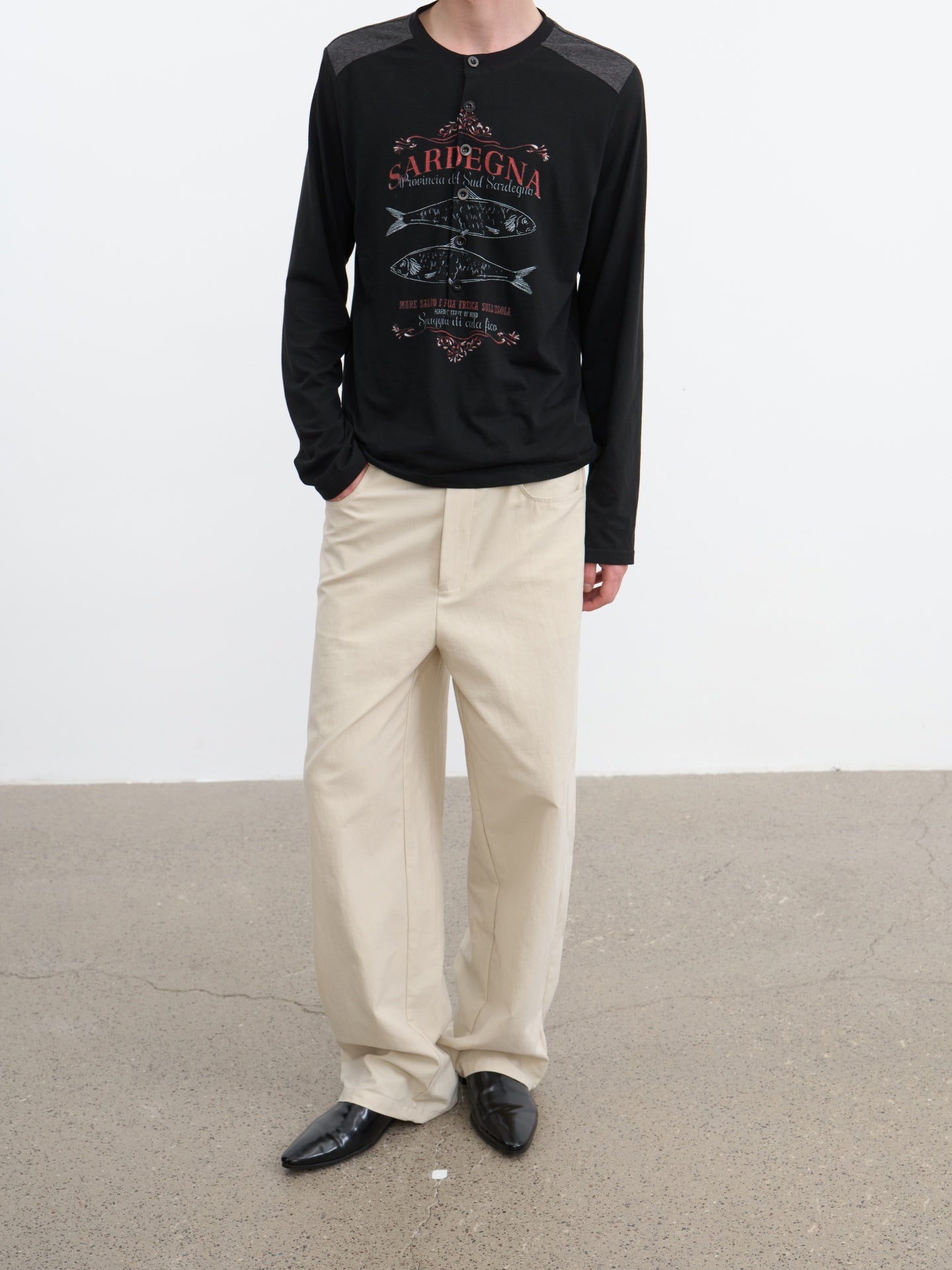 JCAESAR Side‑panel straight‑cut trousers