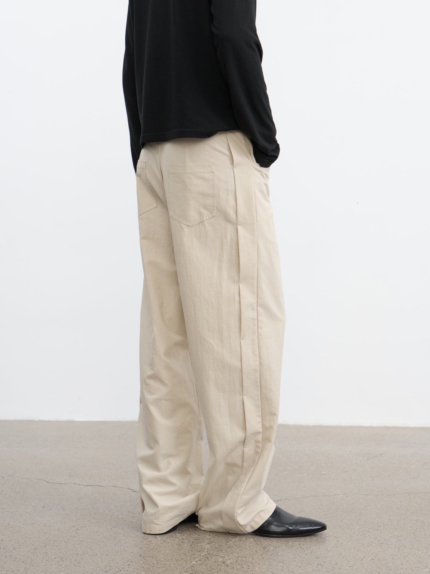 JCAESAR Side‑panel straight‑cut trousers