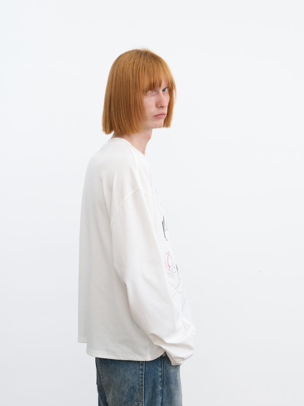 JCAESAR Baseball battle‑print long‑sleeve shirt