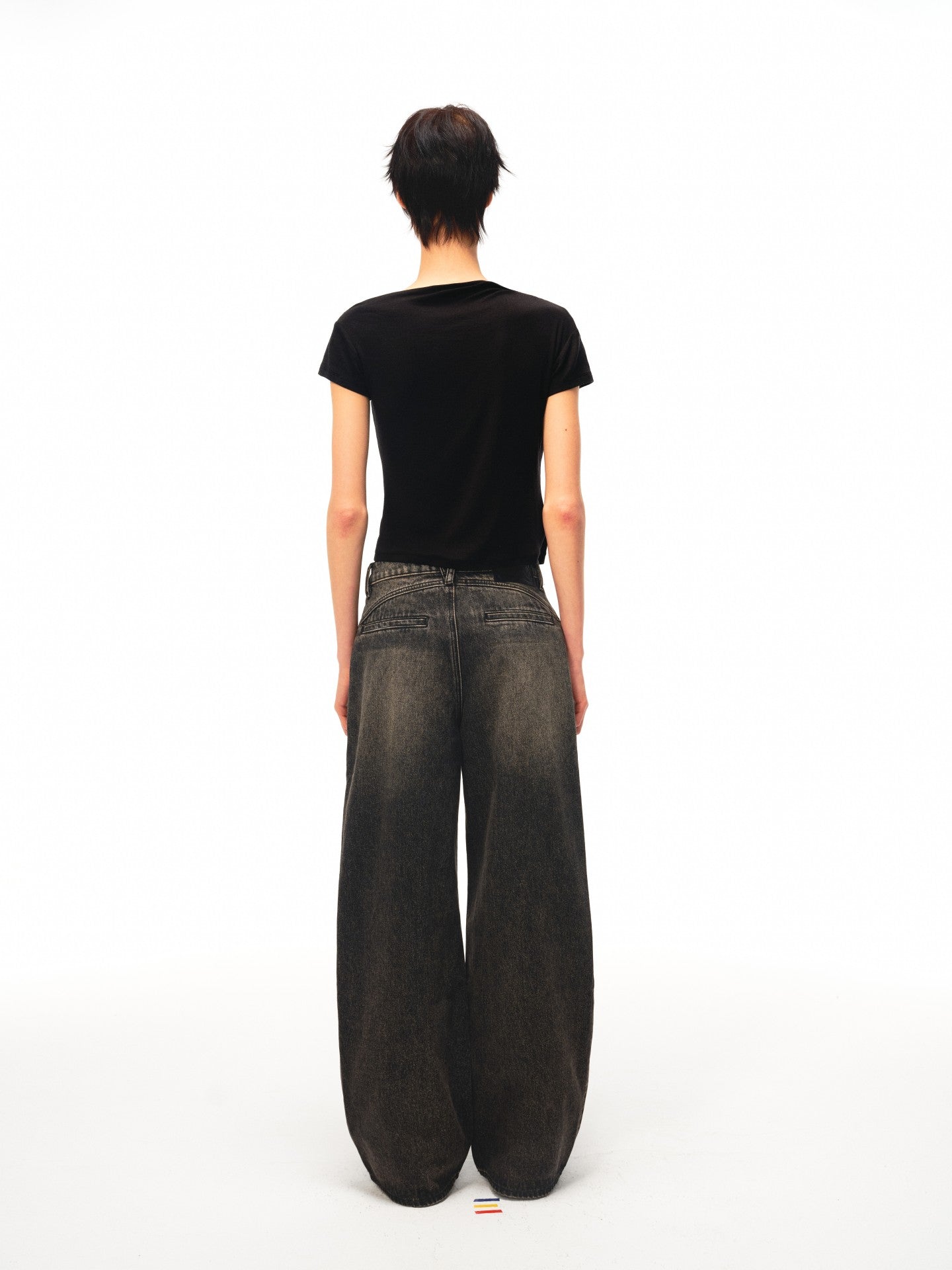 JCAESAR WOMEN Twisted Pleated Asymmetric‑Shoulder Tee