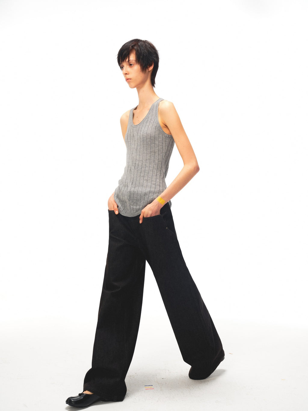 JCAESAR WOMEN Waist‑shaped cable‑knit fitted tank
