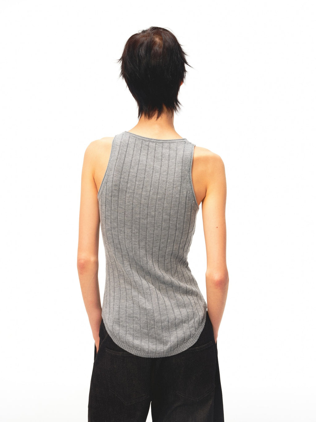 JCAESAR WOMEN Waist‑shaped cable‑knit fitted tank
