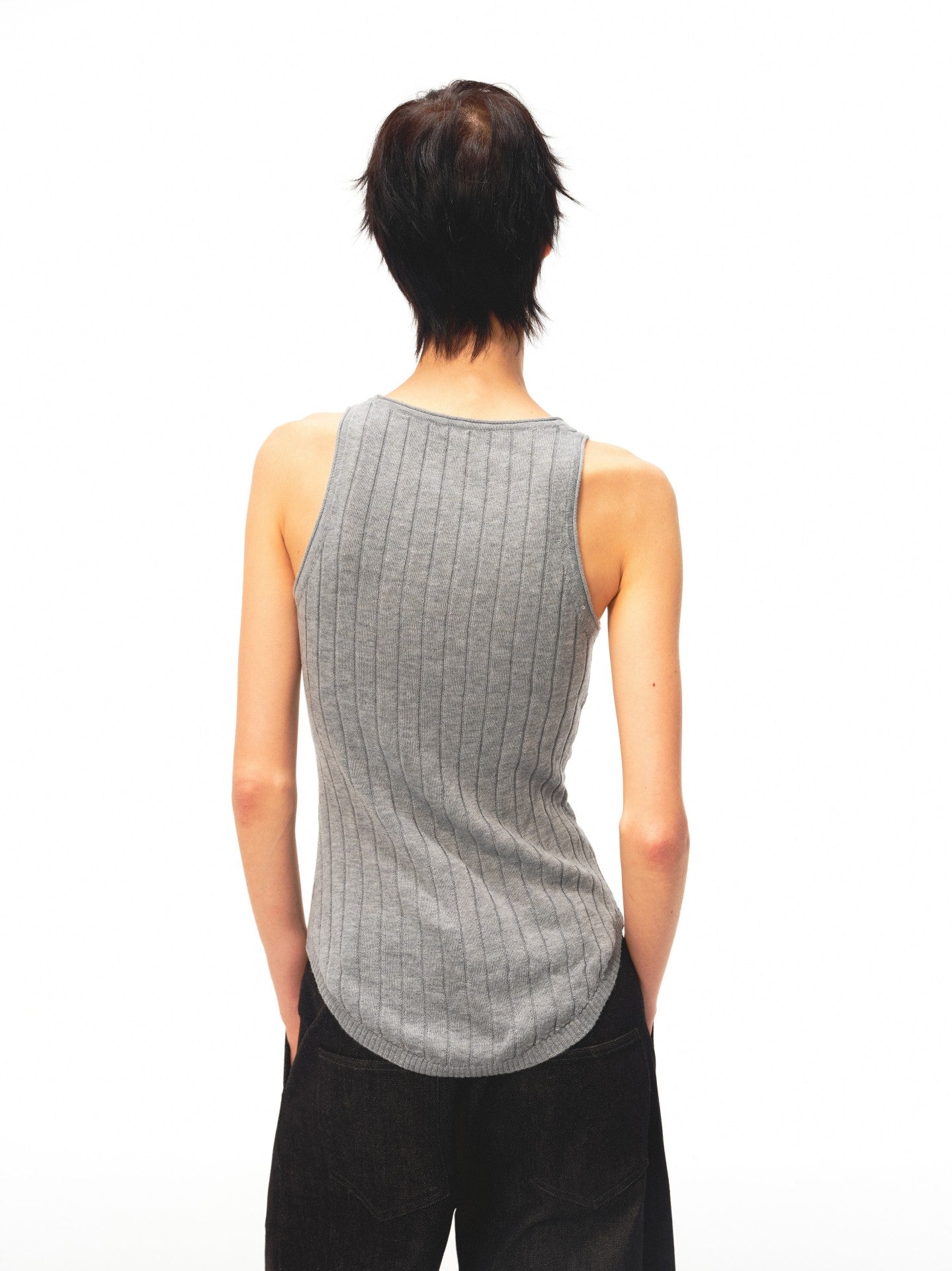 JCAESAR WOMEN Waist‑shaped cable‑knit fitted tank