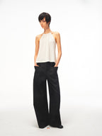 JCAESAR WOMEN Draped rib‑knit halter tank