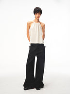 JCAESAR WOMEN Draped rib‑knit halter tank