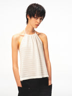 JCAESAR WOMEN Draped rib‑knit halter tank