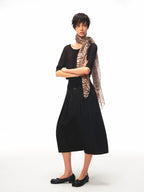 JCAESAR WOMEN Cable‑Knit Semi‑Sheer Short‑Sleeve Top