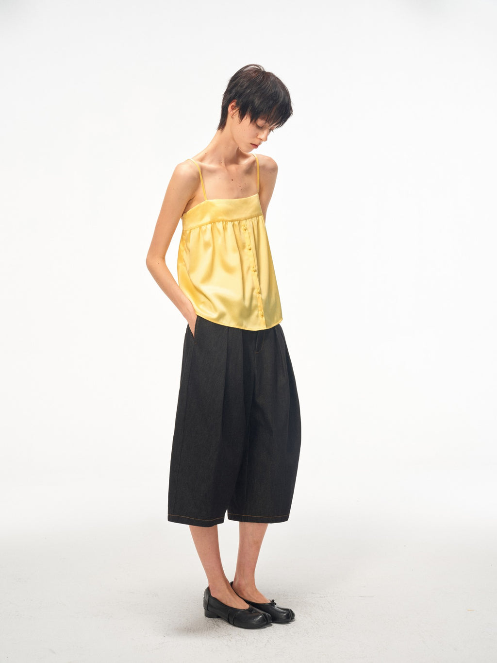 JCAESAR WOMEN Willow‑drape half‑placket cami