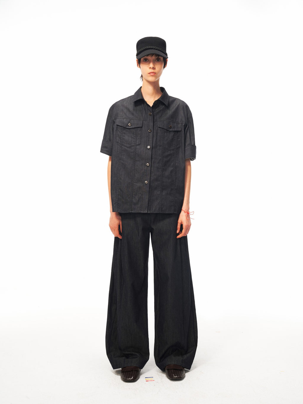 JCAESAR WOMEN Ultra‑Light Raw Denim Pleated Trousers