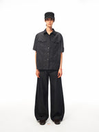 JCAESAR WOMEN Ultra‑Light Raw Denim Pleated Trousers