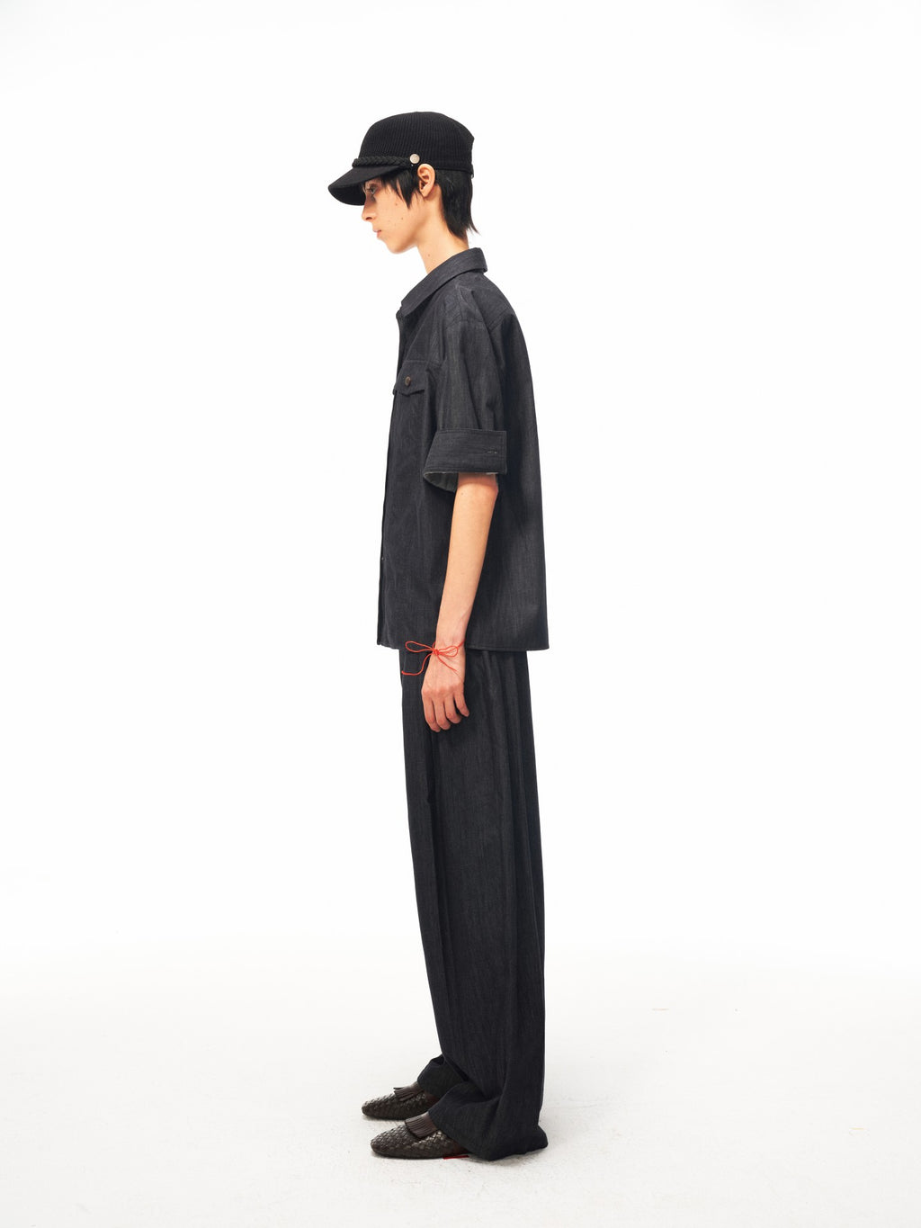 JCAESAR WOMEN Ultra‑Light Raw Denim Pleated Trousers