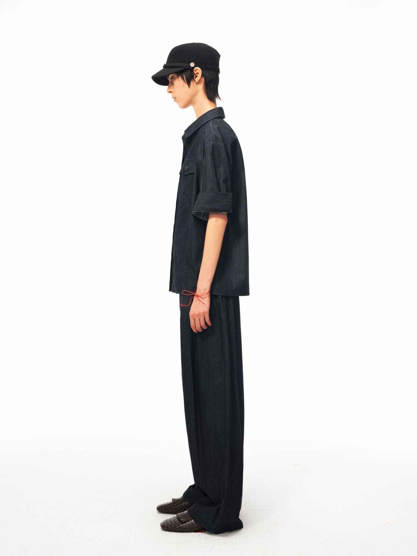 JCAESAR WOMEN Mid‑sleeve folded dandy shirt