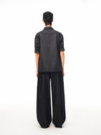JCAESAR WOMEN Ultra‑Light Raw Denim Pleated Trousers