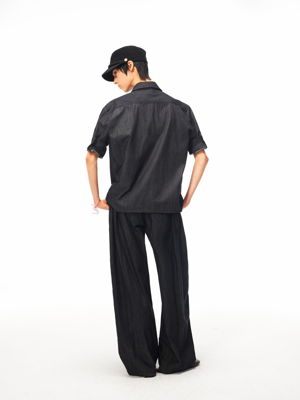 JCAESAR WOMEN Ultra‑Light Raw Denim Pleated Trousers