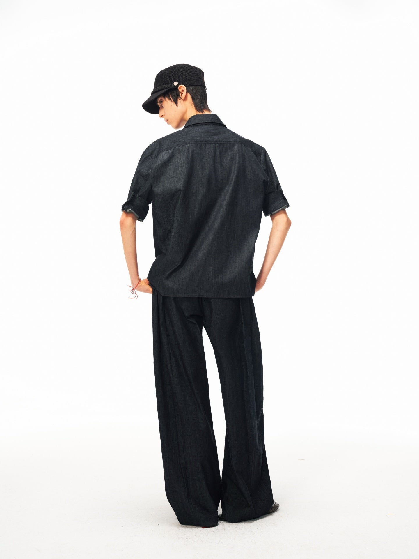 JCAESAR WOMEN Mid‑sleeve folded dandy shirt