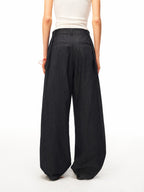 JCAESAR WOMEN Ultra‑Light Raw Denim Pleated Trousers