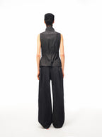 JCAESAR WOMEN Ultra‑Light Raw Denim Pleated Trousers
