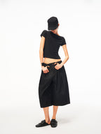 JCAESAR WOMEN Twisted Pleated Asymmetric‑Shoulder Tee