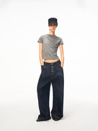 JCAESAR WOMEN Twisted Pleated Asymmetric‑Shoulder Tee
