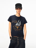 JCAESAR WOMEN Distressed Nautical Print T‑Shirt