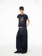 JCAESAR WOMEN Distressed Nautical Print T‑Shirt