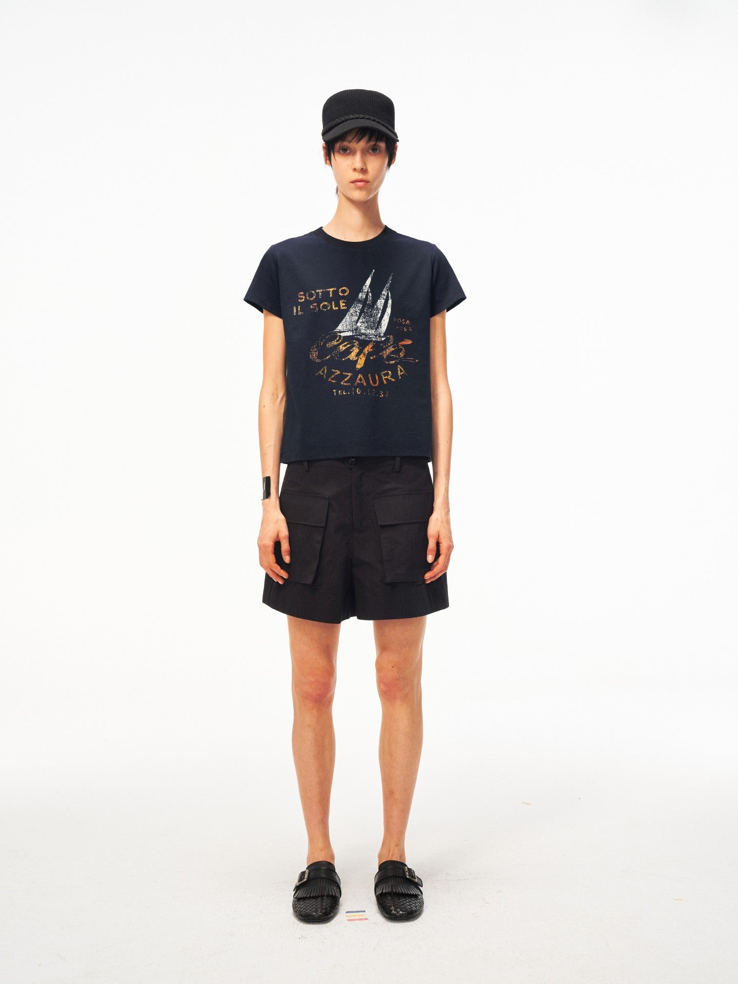 JCAESAR WOMEN Distressed Nautical Print T‑Shirt