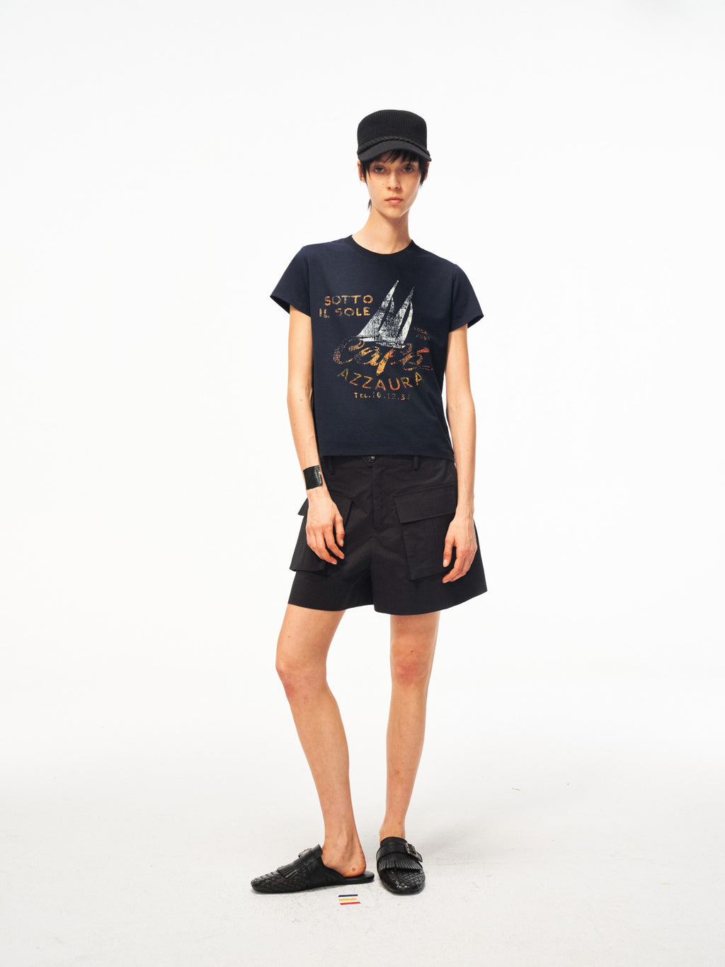 JCAESAR WOMEN Distressed Nautical Print T‑Shirt