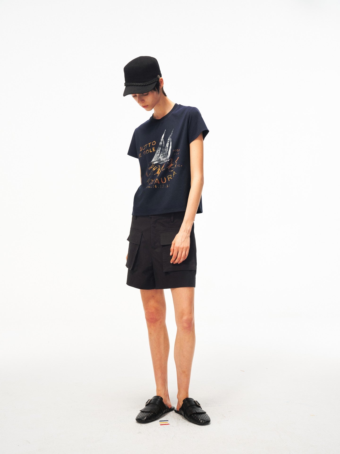 JCAESAR WOMEN Distressed Nautical Print T‑Shirt