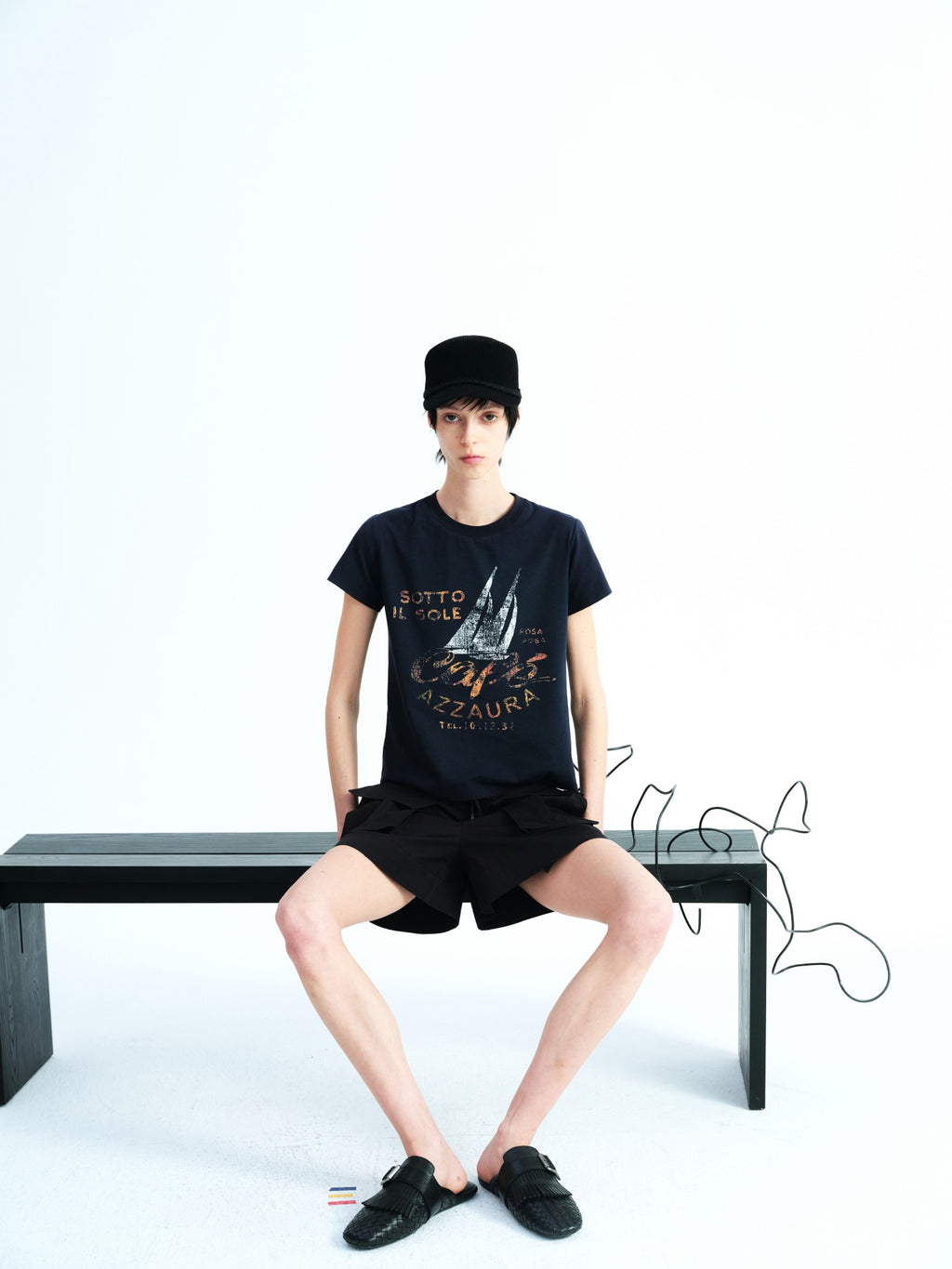 JCAESAR WOMEN Distressed Nautical Print T‑Shirt