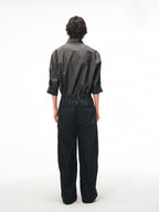 JCAESAR Half‑zip mid‑sleeve shirt with patch pocket in charcoal grey