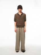 JCAESAR Hollow‑leaf patterned short‑sleeve knit shirt