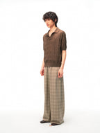 JCAESAR Checkered drawstring trousers with subtle grid pattern