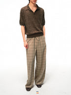 JCAESAR Hollow‑leaf patterned short‑sleeve knit shirt
