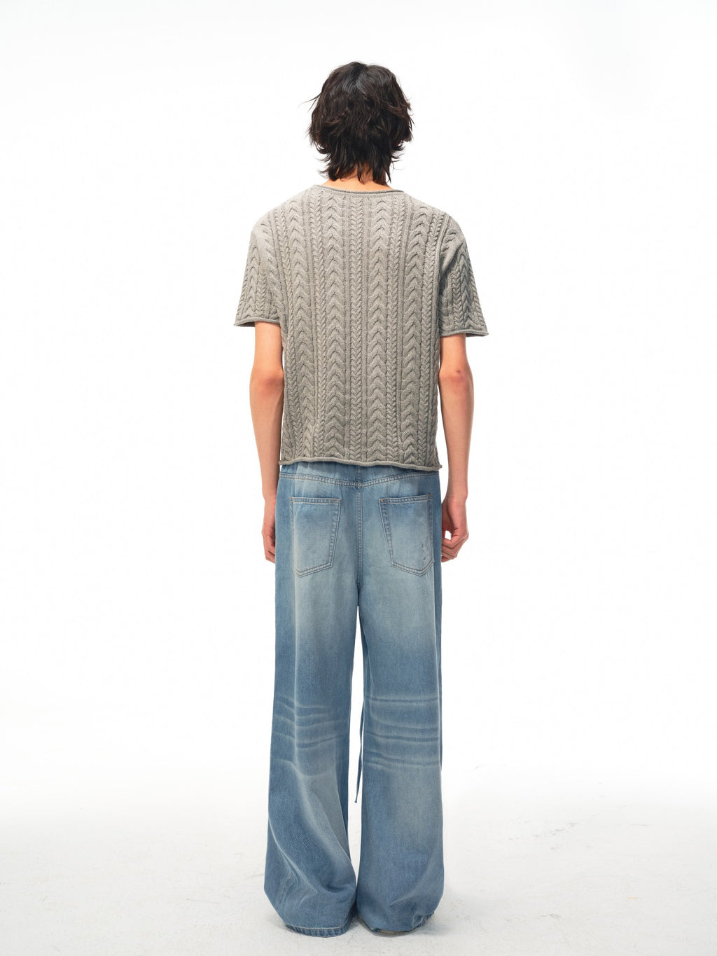 JCAESAR Lightweight drawstring sleep pants in blue denim