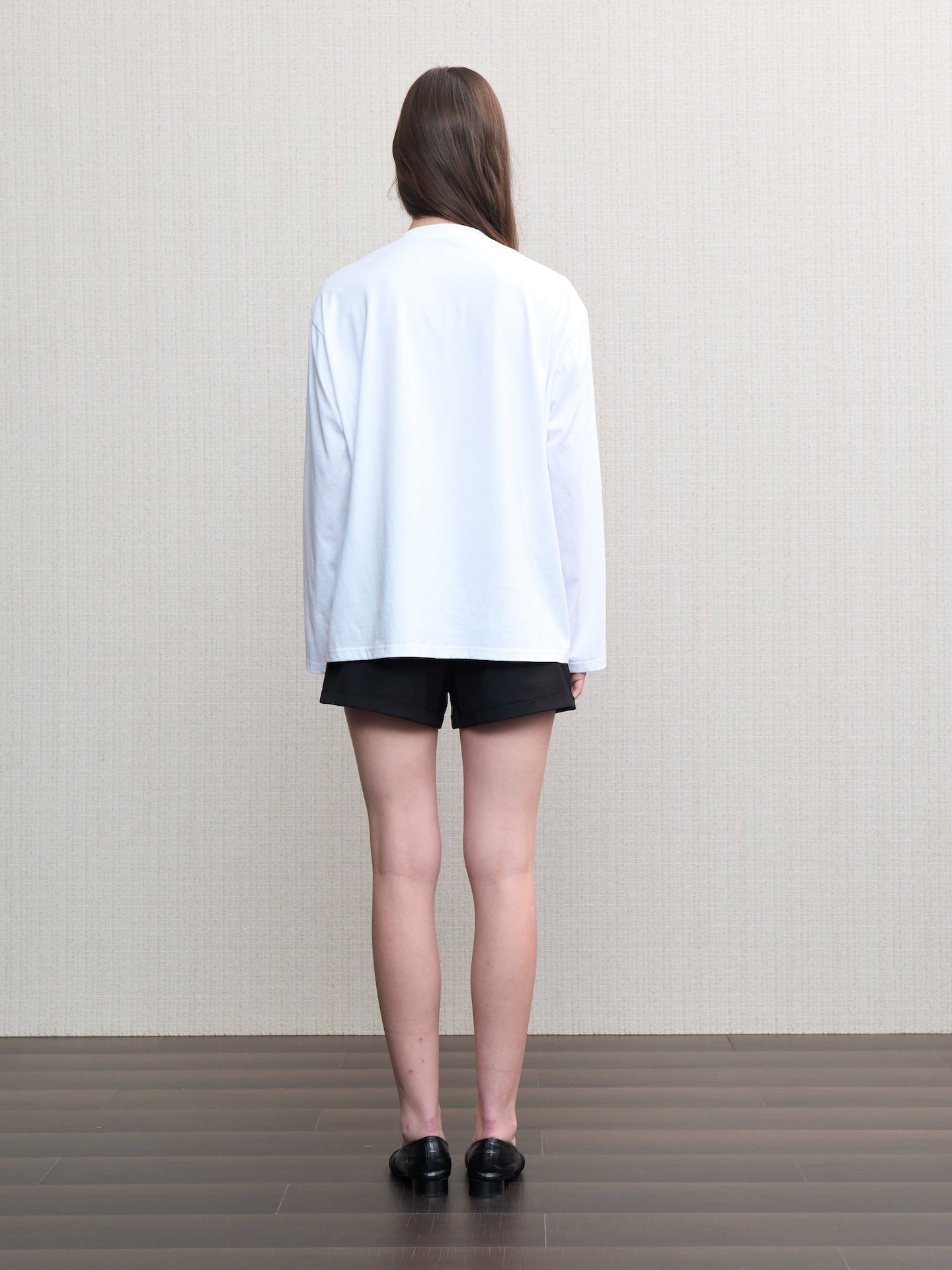 JCAESAR WOMEN Migrating‑elephant Henley oversized long‑sleeve shirt