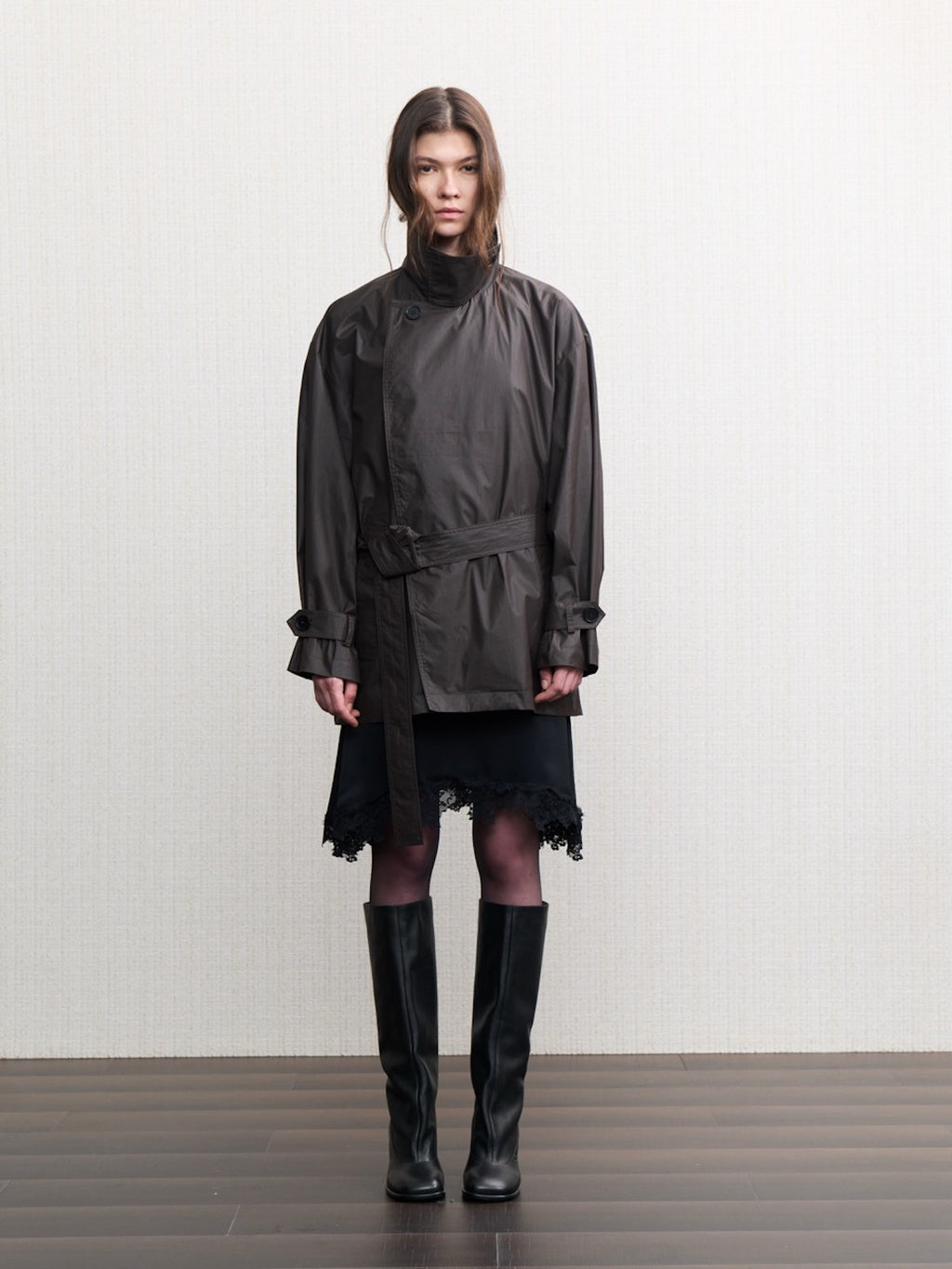 JCAESAR WOMEN Urban rain‑night waxed trench coat