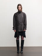 JCAESAR WOMEN Urban rain‑night waxed trench coat