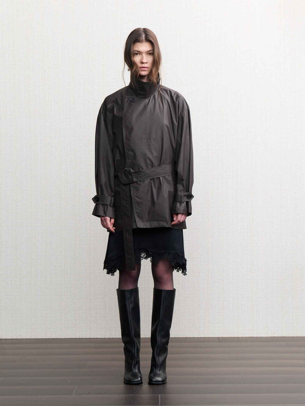 JCAESAR WOMEN Urban rain‑night waxed trench coat