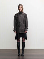 JCAESAR WOMEN Urban rain‑night waxed trench coat