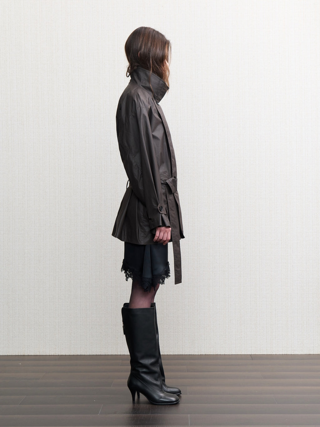 JCAESAR WOMEN Urban rain‑night waxed trench coat