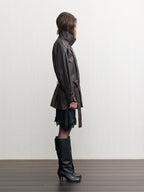 JCAESAR WOMEN Urban rain‑night waxed trench coat