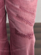 JCAESAR Washed distressed striped denim jeans