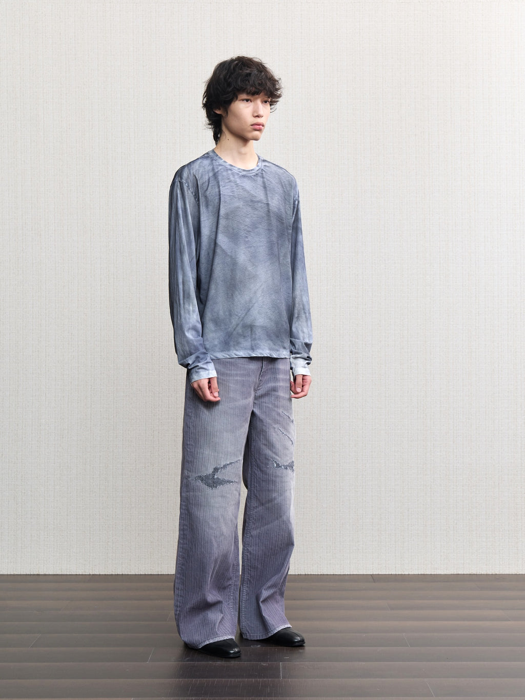 JCAESAR Oil‑stain dyed long‑sleeve shirt