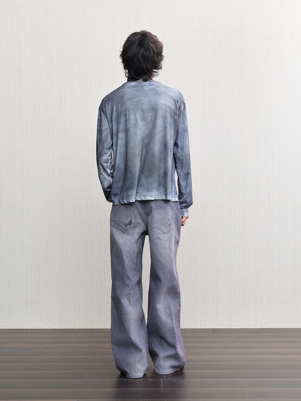 JCAESAR Oil‑stain dyed long‑sleeve shirt