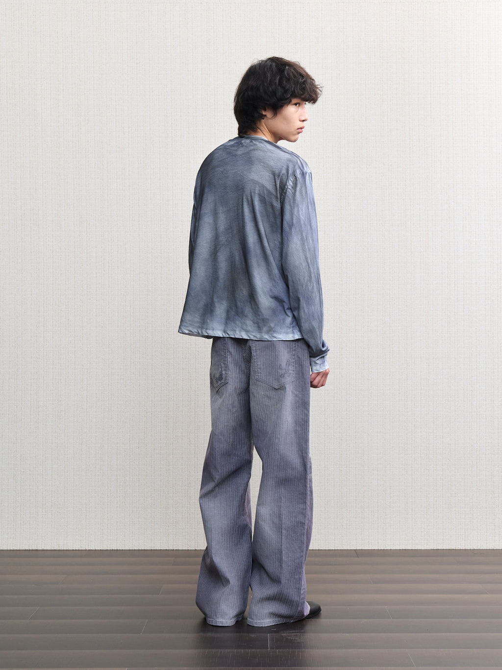 JCAESAR Oil‑stain dyed long‑sleeve shirt