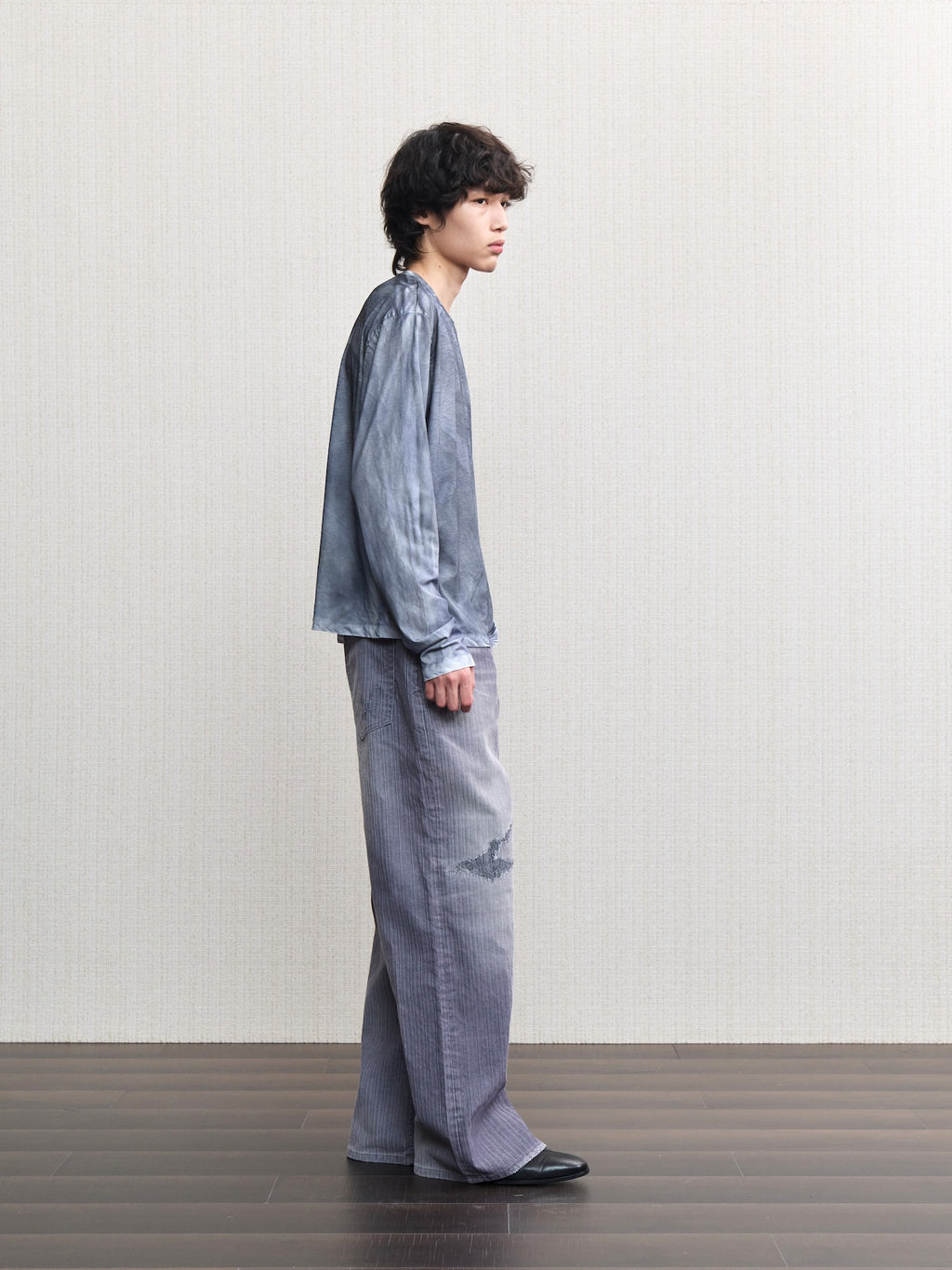 JCAESAR Oil‑stain dyed long‑sleeve shirt
