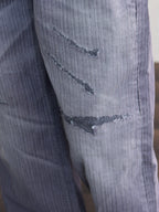 JCAESAR Washed distressed striped denim jeans