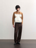 JCAESAR Ribbed‑panel palm trousers