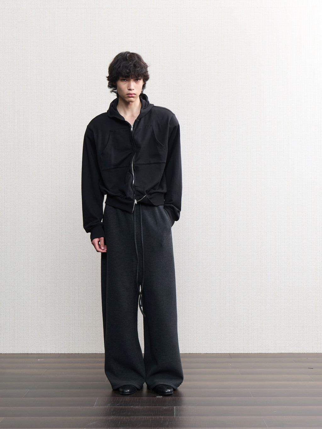 JCAESAR Power metallic‑thread hooded sweatshirt
